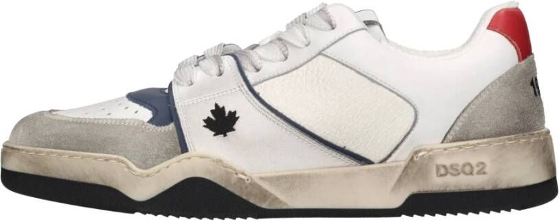 Dsquared2 Gebruikte Look Leren Sneaker met Moderne Accenten
