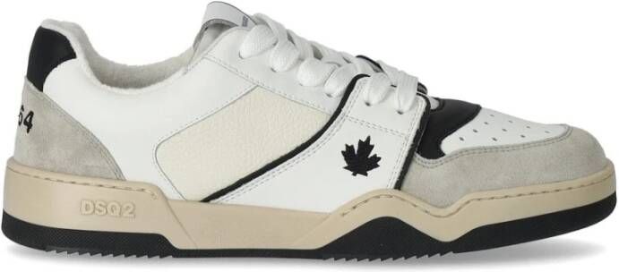 Dsquared2 Witte lage sneakers met driekleurige suède details Wit Heren - Foto 4