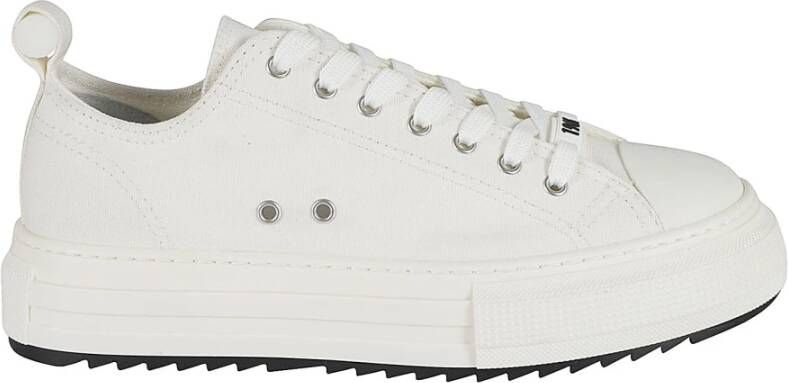 Dsquared2 Italiaanse Katoenen Vetersneakers voor Heren White Heren