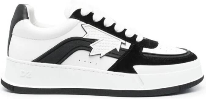 Dsquared2 Witte en Zwarte Sneakers met Rubberen Zool White Heren