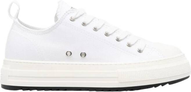 Dsquared2 Italiaanse Katoenen Vetersneakers voor Heren White Heren