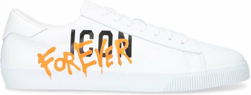 Dsquared2 Icon Leren Sneakers Mannen Italië White Heren