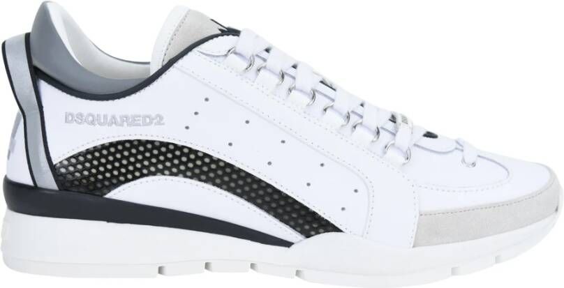Dsquared2 Italiaanse Sneakers van Kalfsleer met Metalen Plaque Wit Heren