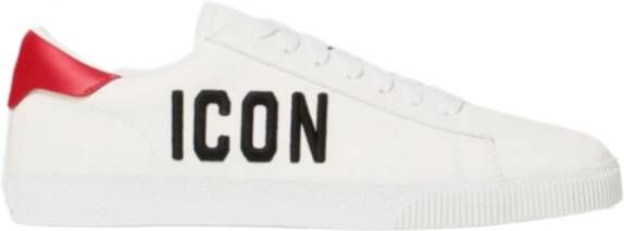 Dsquared2 Witte Leren Sneakers met Logo Detail White Dames