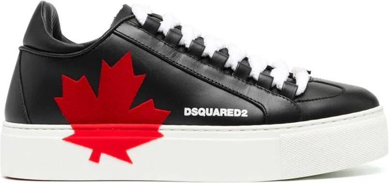 Dsquared2 Canadese Team Leren Sneakers Zwart Dames
