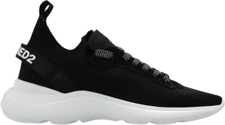 Dsquared2 Zwarte Slip-on Fly Sneakers met Suède Afwerking Zwart