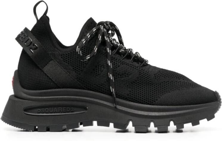 Dsquared2 Zwarte Run DS2 Sneakers met Logo Borduursel Black