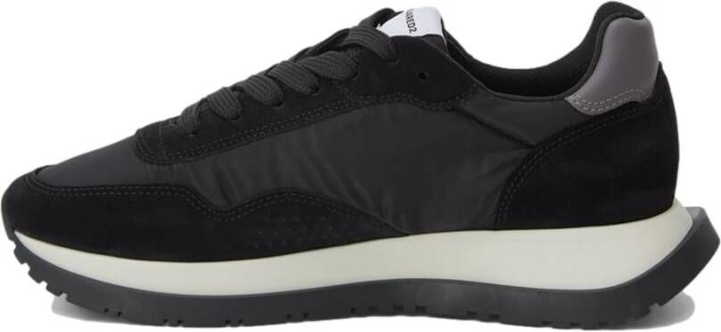 Dsquared2 nylon en suède lopende sneakers Zwart Heren