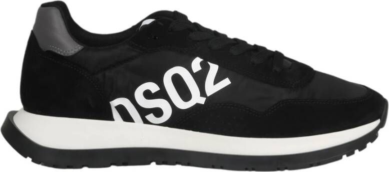 Dsquared2 nylon en suède lopende sneakers Zwart Heren
