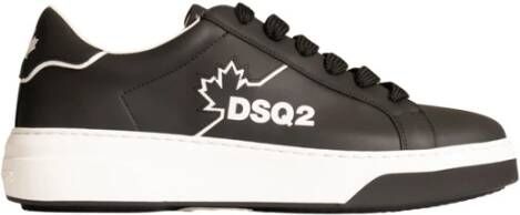 Dsquared2 Zwarte Bumper Sneakers met Esdoornbladprint