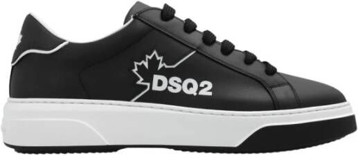 Dsquared2 Zwarte Bumper Sneakers met Esdoornbladprint
