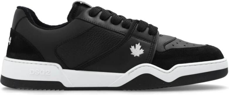 Dsquared2 Zwarte Sneakers met Korrelige Textuur Black Heren