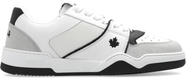 Dsquared2 Witte lage sneakers met driekleurige suède details Wit