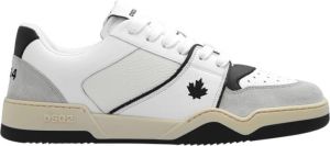 Dsquared2 Witte lage sneakers met driekleurige suède details Wit