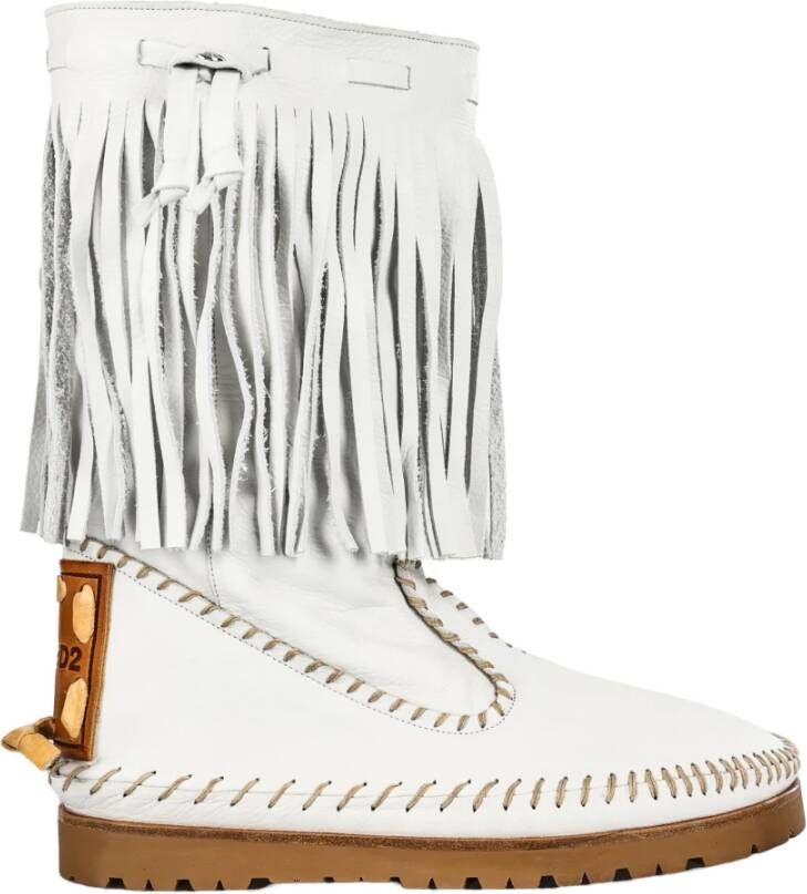 Dsquared2 Stijlvolle Enkellaarzen White Dames