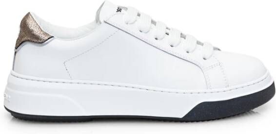 Dsquared2 Witte Leren Sneakers met Gouden Detail White Dames