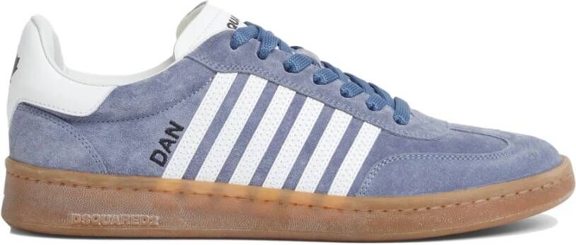Dsquared2 Suède Sneakers met Contrastbanden Blue Heren