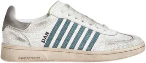 Dsquared2 Vintage Gestreepte Sneakers voor Mannen White Heren
