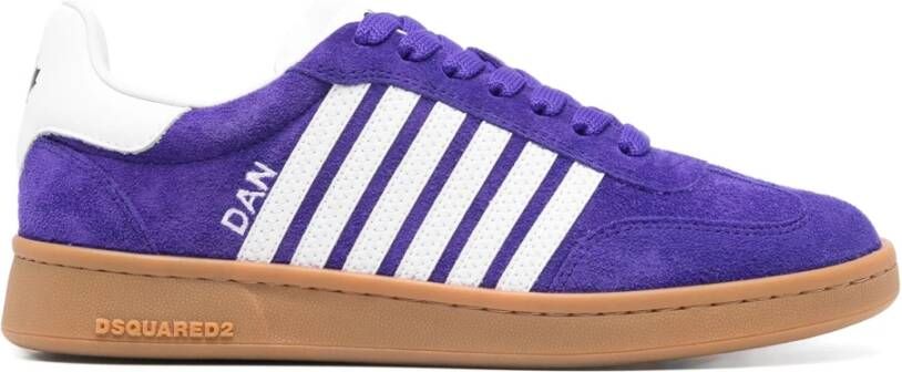 Dsquared2 Vintage Leren Sneakers Comfort Zool Purple Dames
