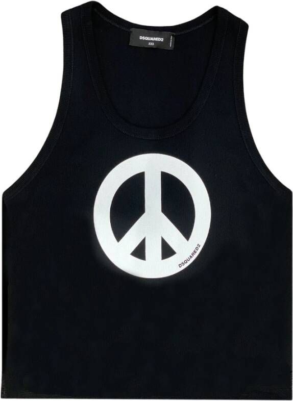 Dsquared2 Vredessymbool Zwarte Tanktop