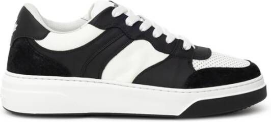 Dsquared2 Witte en zwarte leren sneakers