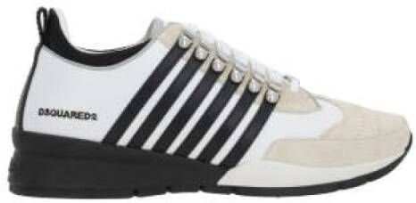 Dsquared2 Witte lage sneakers met contrasterende zijbanden White Heren