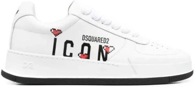 Dsquared2 Witte lage sneakers met logo print White Dames