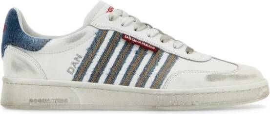 Dsquared2 Witte Leren Boxer Sneakers