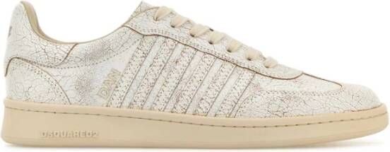 Dsquared2 Witte Leren Boxer Sneakers