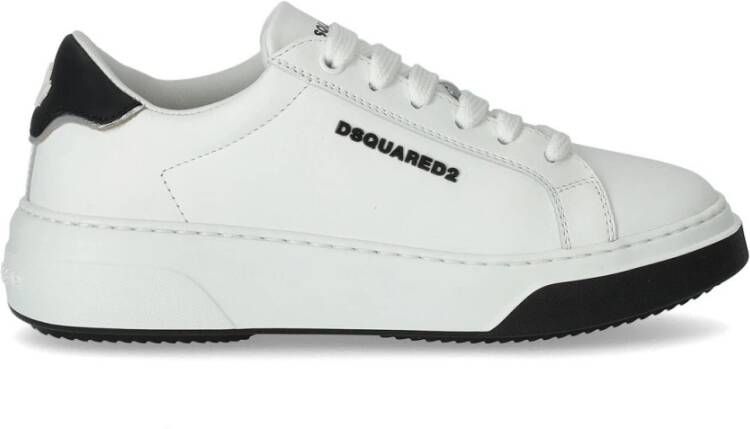 Dsquared2 Witte Leren Bumper Sneaker met Logo Wit Dames