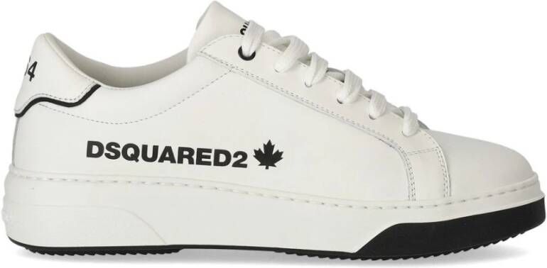 Dsquared2 Witte Leren Bumper Sneaker met Logo Wit Heren