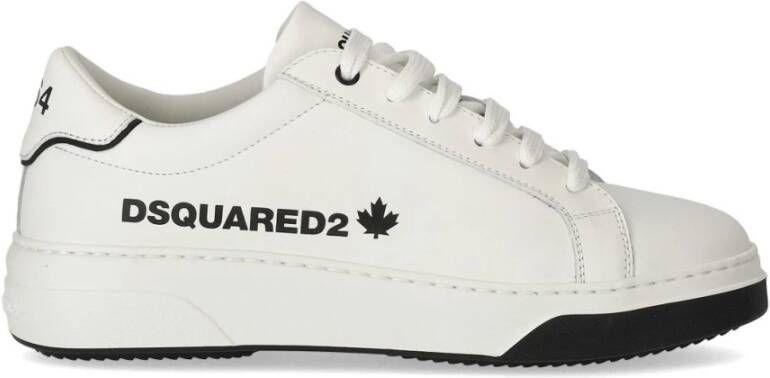 Dsquared2 Witte Veterschoenen met Contrasterende Details White Heren