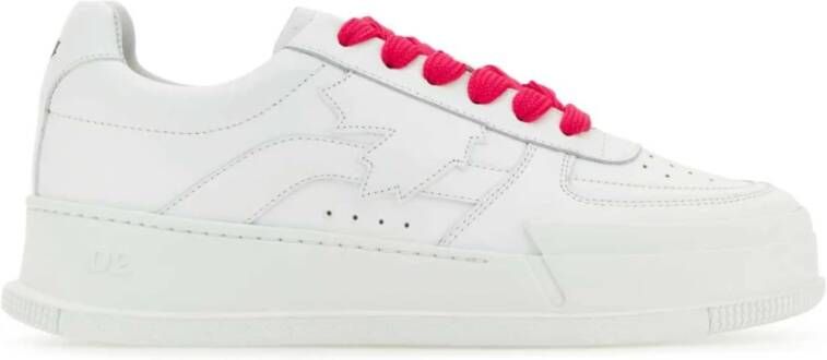 Dsquared2 Witte leren Canadese sneakers Trendy model White Dames