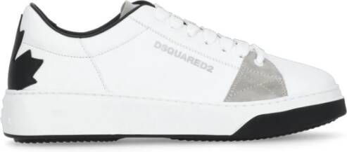 Dsquared2 Witte Leren Sneakers met Contrasterend Logo White Heren