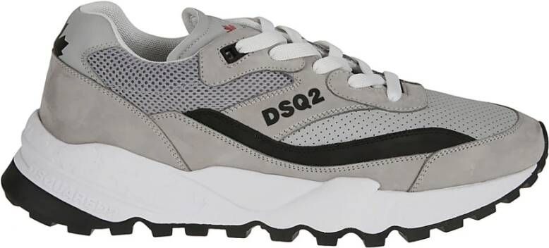 Dsquared2 Witte Leren Sneakers met Geperforeerd Detail White Heren