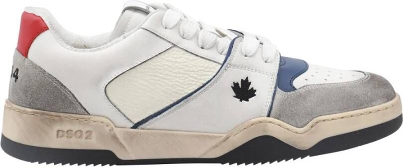 Dsquared2 Gebruikte Look Leren Sneaker met Moderne Accenten