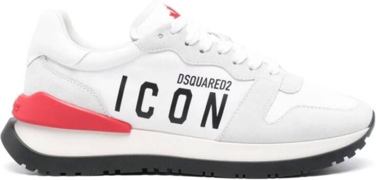 Dsquared2 Witte Rode Icon Zwarte Hardloopschoen White Heren