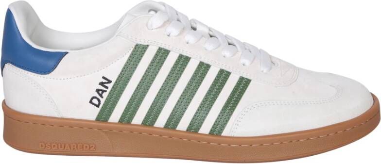 Dsquared2 Witte Suède Leren Sneakers Rubberen Zool White Heren