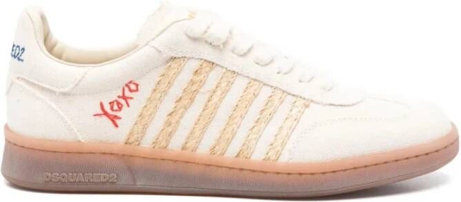Dsquared2 Witte Sneakers met Katoen en Raffia