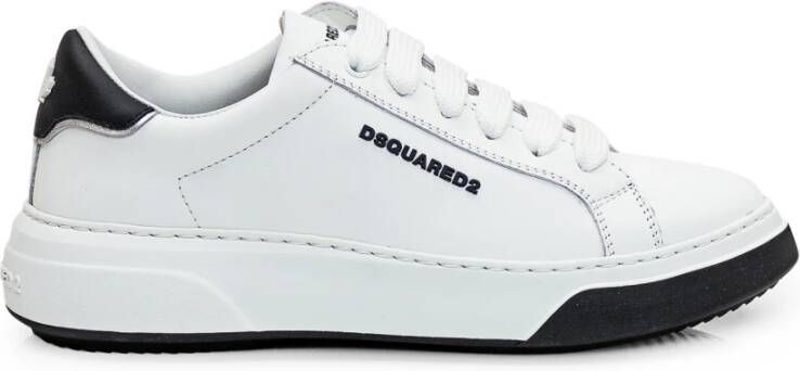 Dsquared2 Witte Leren Bumper Sneaker met Logo White Dames