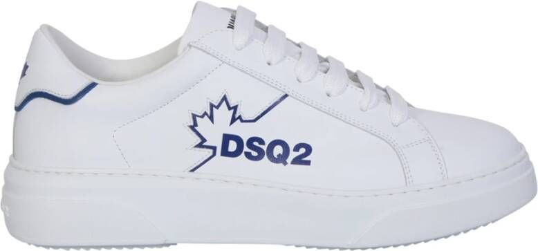 Dsquared2 Witte Sneakers Ronde Neus Vetersluiting