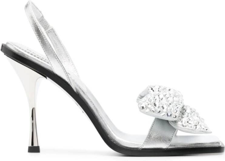 Dsquared2 Zilveren Sandalen met Strass Hoge Hakken Grijs Dames