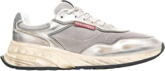 Dsquared2 Retro Vintage Panel Sneakers met Gestructureerde Zool White Heren - Foto 7