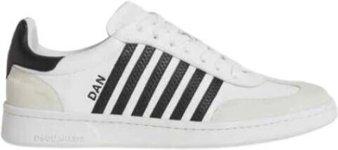 Dsquared2 Zwart Gestreepte Leren Sneakers