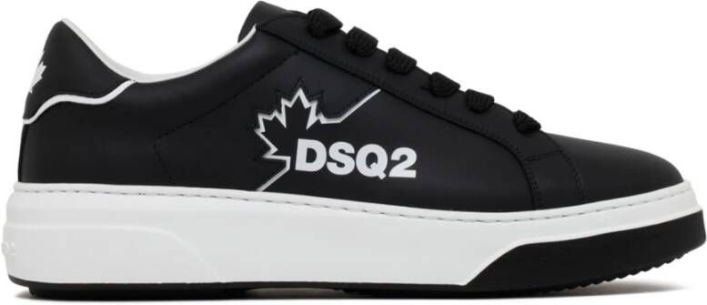 Dsquared2 Zwarte Bumper Sneakers met Esdoornbladprint