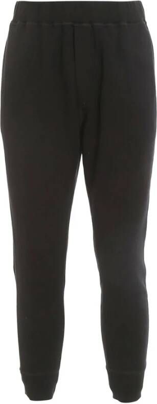 Dsquared2 Zwarte Katoenen Broek met Geribbelde Boorden