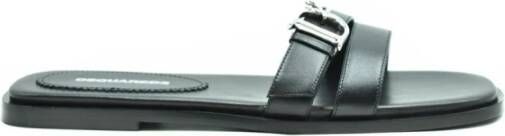 Dsquared2 Zwarte Leren Dames Sandalen Lente Zomer