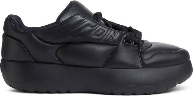Dsquared2 Zwarte Leren Gewatteerde Sneakers