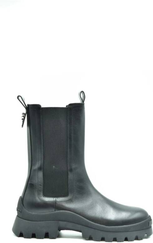 Dsquared2 Zwarte Leren Instap Dameslaarzen