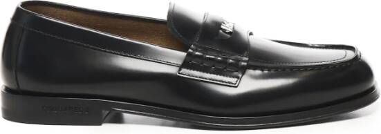 Dsquared2 Zwarte Leren Sandalen met Gestikte Details
